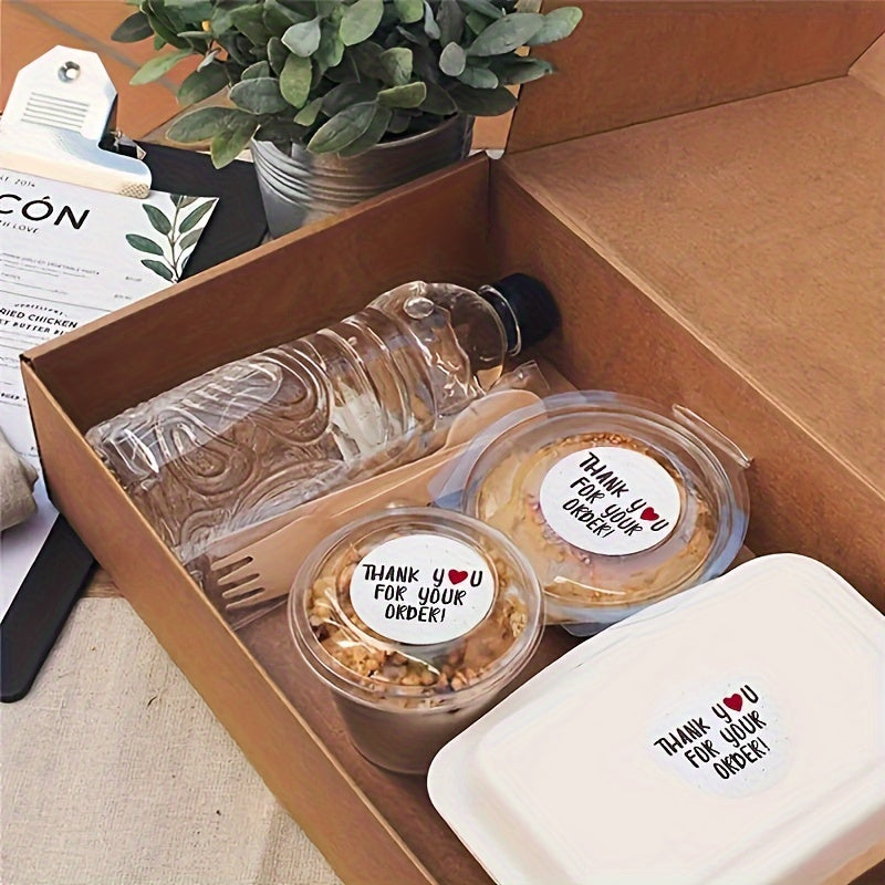 500pcs 1-Inch 'Thank You for Your Order' Stickers - Easy Peel White Labels for Business Packaging & Customer Appreciation